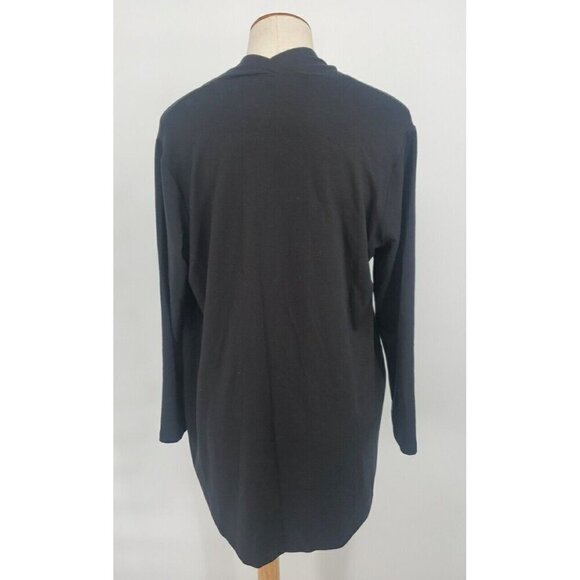 Eileen Fisher  Black 92% Tensel Open Cardigan Jacket Pockets Size S/P - Picture 6 of 13